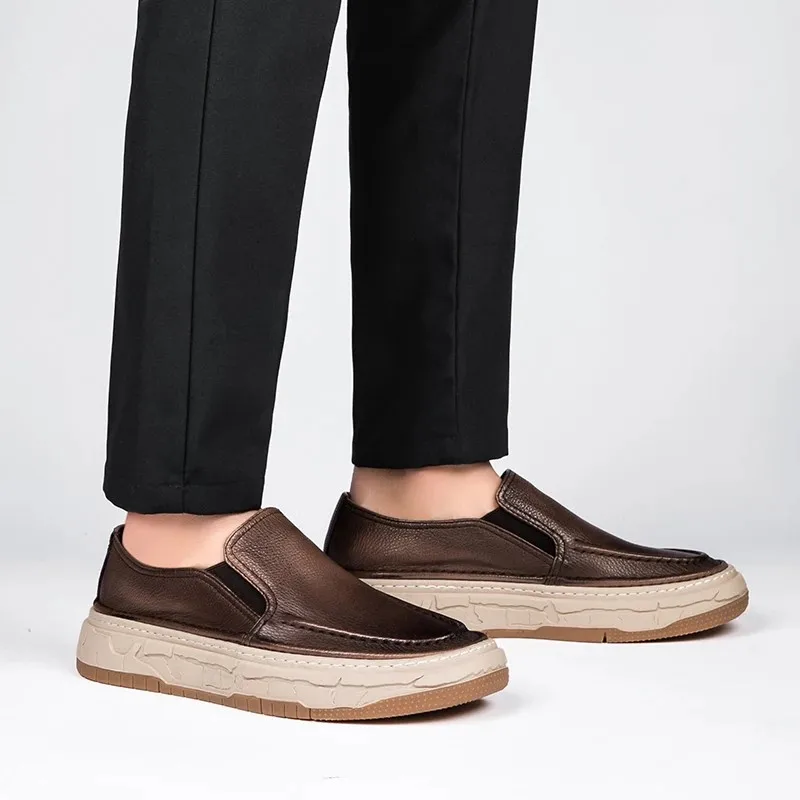 Genuine Leather Mens Shoes Business Formal Shoes Designer Casual for Men Comfy Men Dress Loafers Driving Mocassin