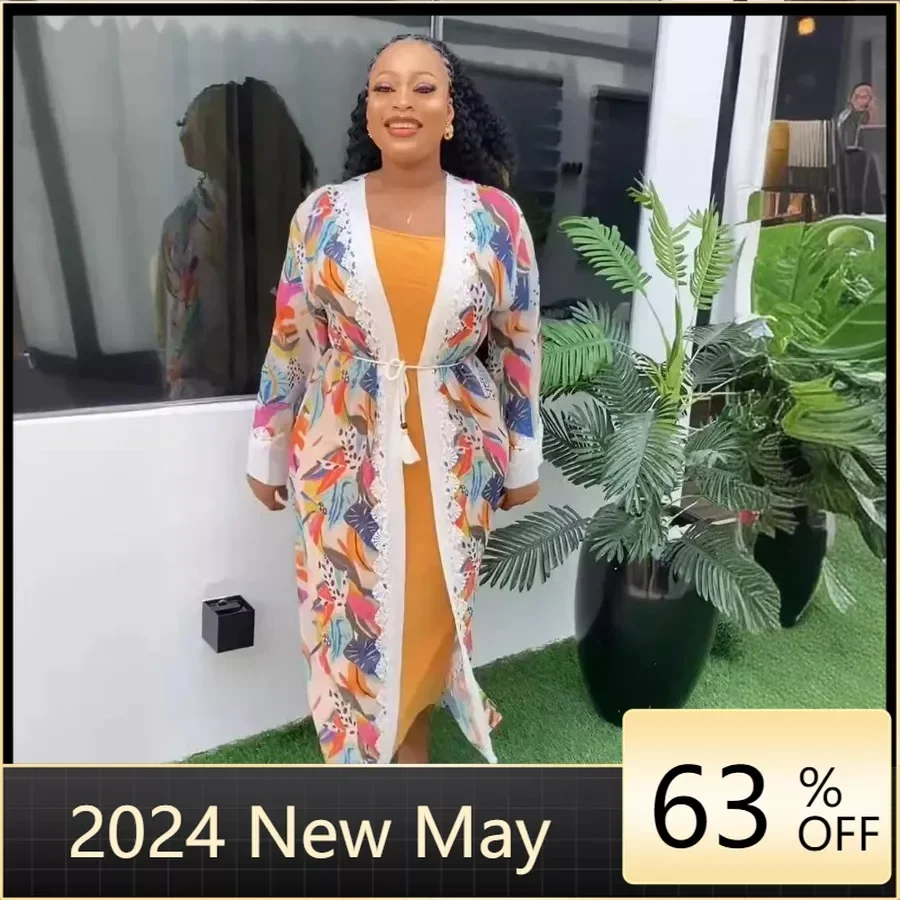 

Платье женское длинное в африканском стиле с длинным рукавом