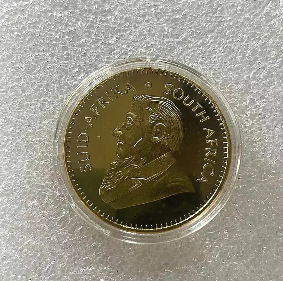 Regalo Sudafrica Krugerrand Moneta D'Oro 24K Placcato Oro A Prova Senza. Cx