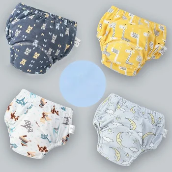 Pantaloni da allenamento per bambini panno di cotone 6 strati pannolini di stoffa per bambini pannolini di stoffa per biancheria intima per bambini lavabili riutilizzabili e traspiranti