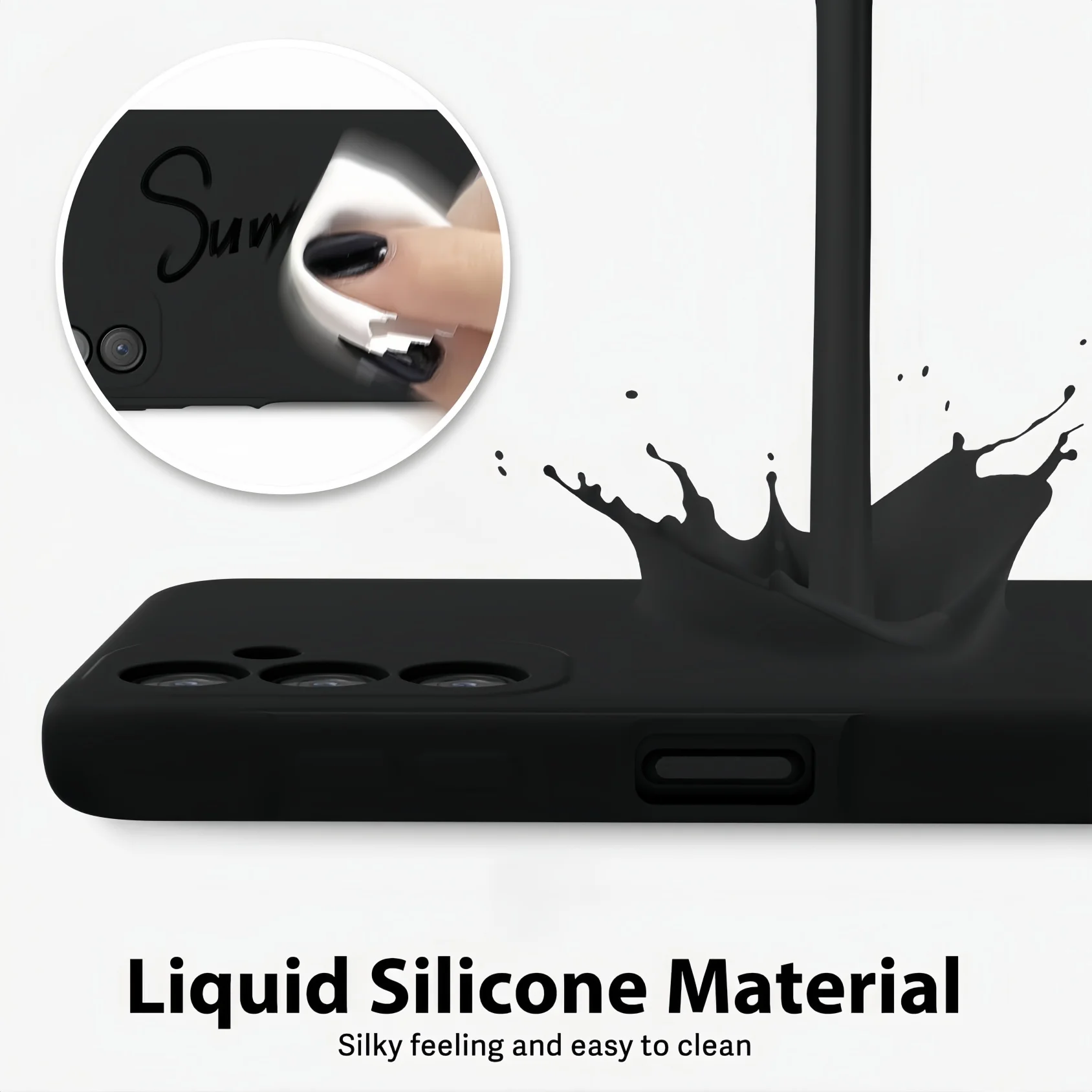 Noble Fashion Solid Colour Shockproof Protective Liquid Silicone Phone Case