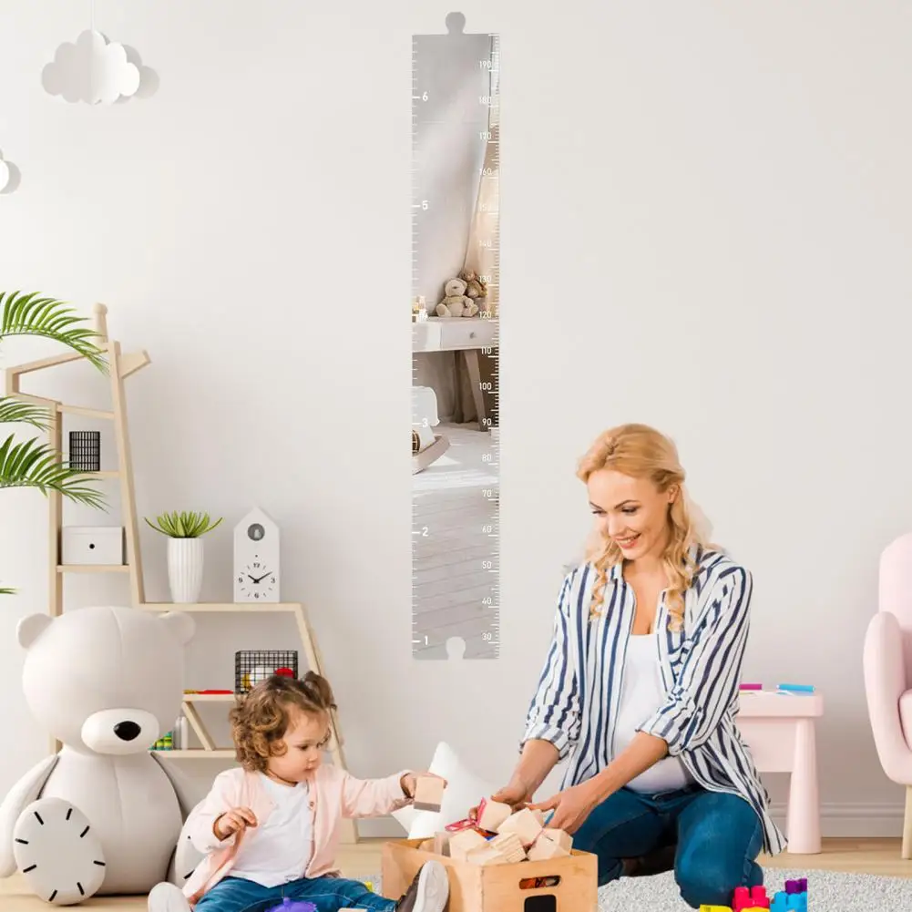1 Set Kids Growth Chart Mirror Dry Erase Board Children Room Wall Hanging Splicing Height Measurement Ruler