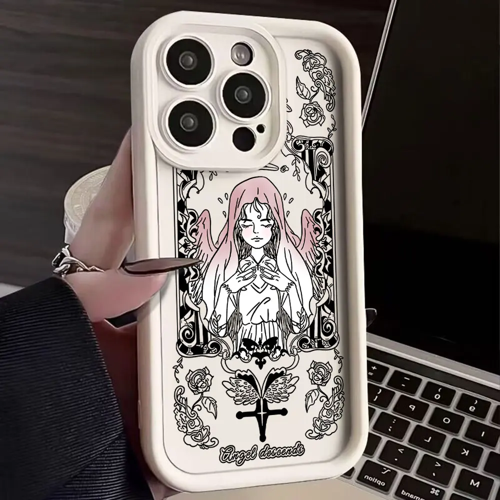 Vintage Cupid Angel Soft TPU Phone Case - Luxury Retro Design