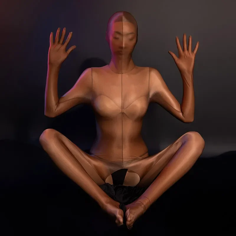 Oil Shiny Sexy Full Body Zentai Bodysuit for Women Tight Catsuits Jumpsuits Lingerie Sex Porn Role Play Costumes