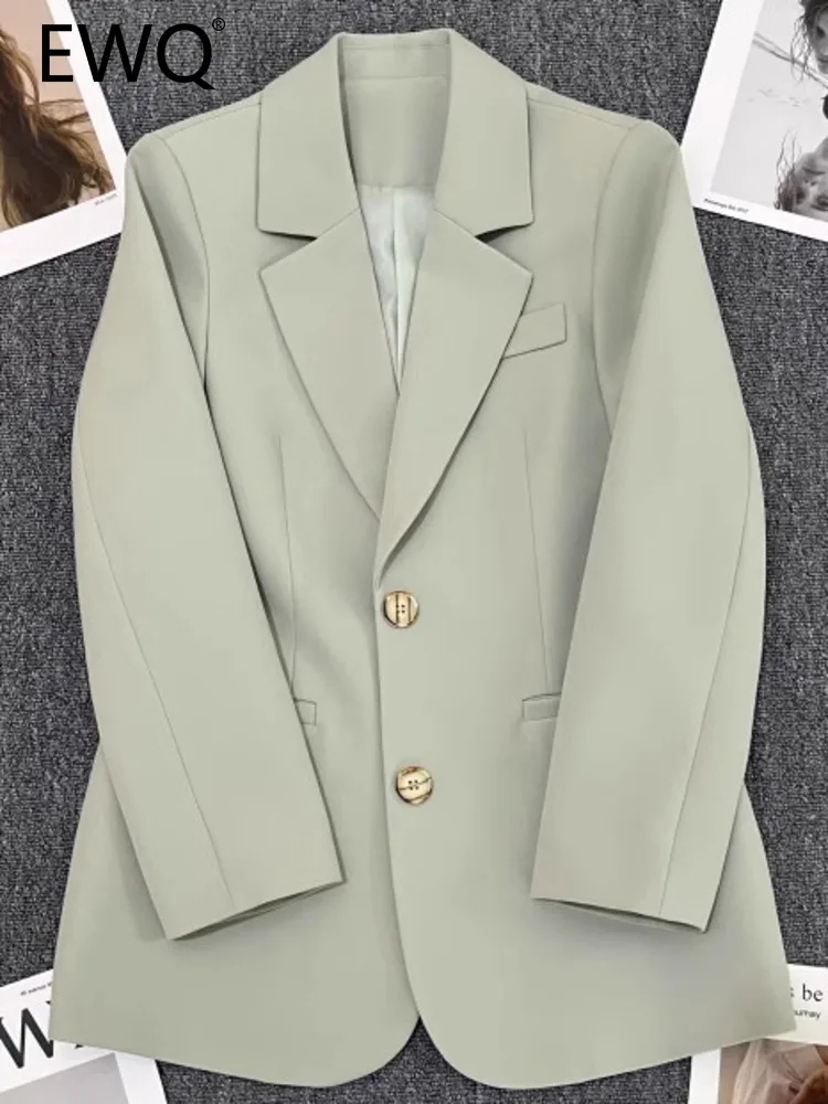 

EWQ Sweet Style Chic And Elegant Woman Jacket Solid Color Single-breasted Loose Female Blazers Autumn Winter 2023 New 27SN3675