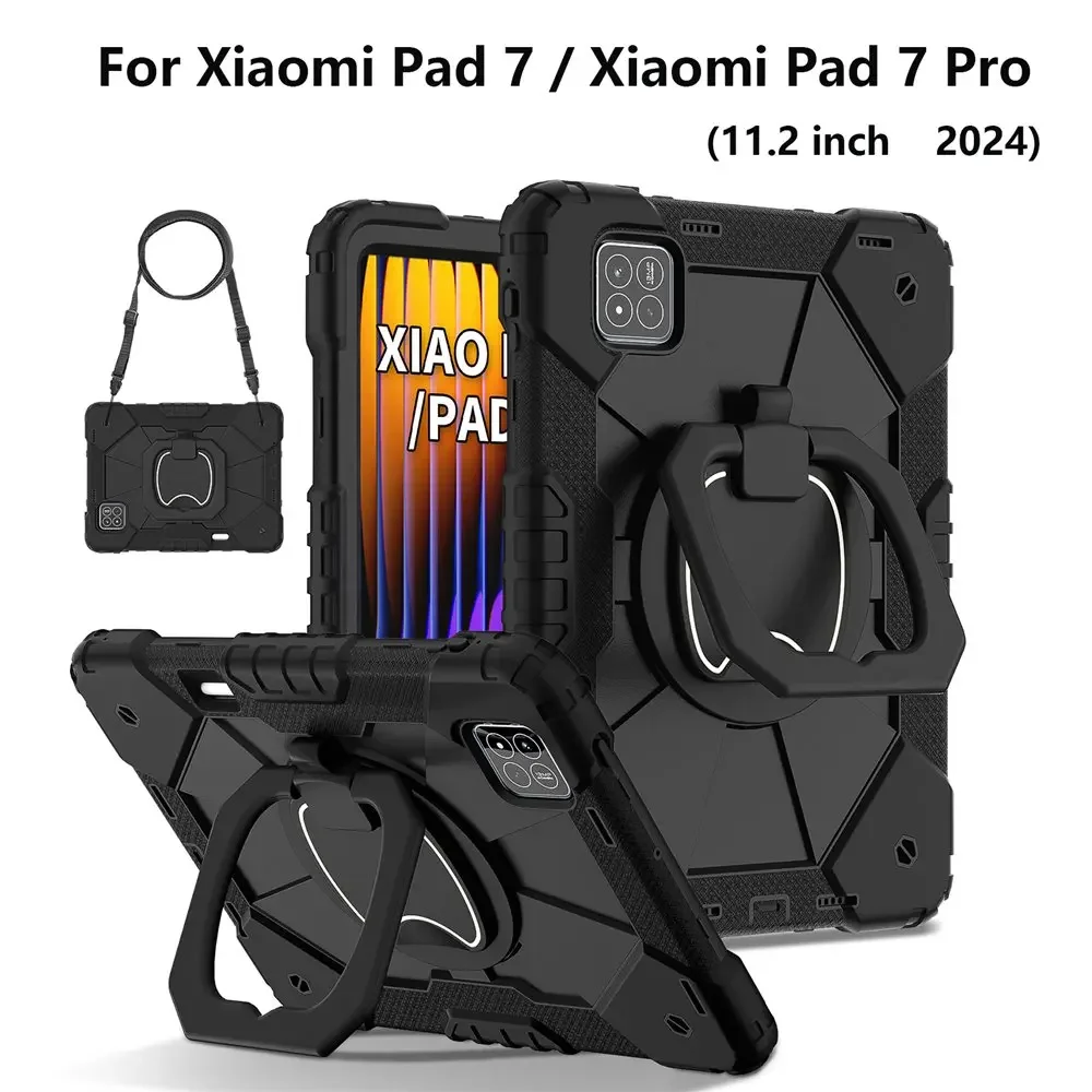 Colorful Kids Tablet Cover with Strap - Durable TPU Silicone+PC Protection