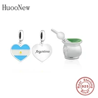 Fit Original Pan Charms Bracelet 925 Sterling Silver Argentine Flag Tea Mate Engrave Letter Bead For Making Women Berloque 2022 1