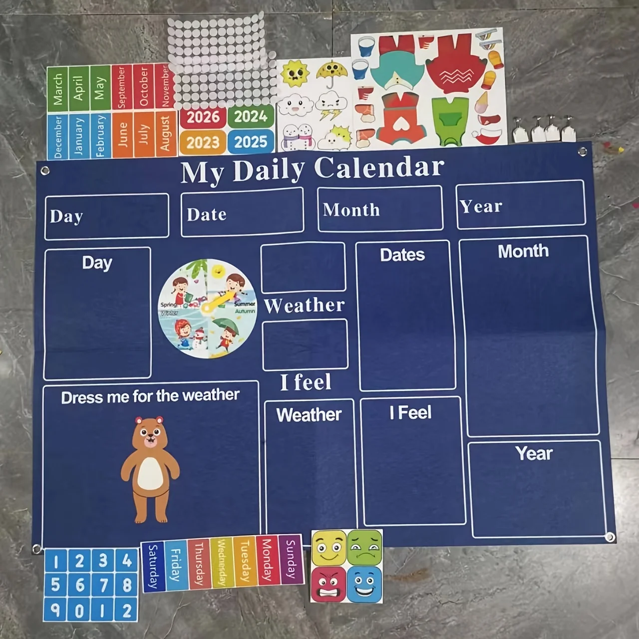 My First Daily Calendar - For Kindergarten Classrooms, A Loop Time Learning Center, A Weekly Chart For Children's Learning 5