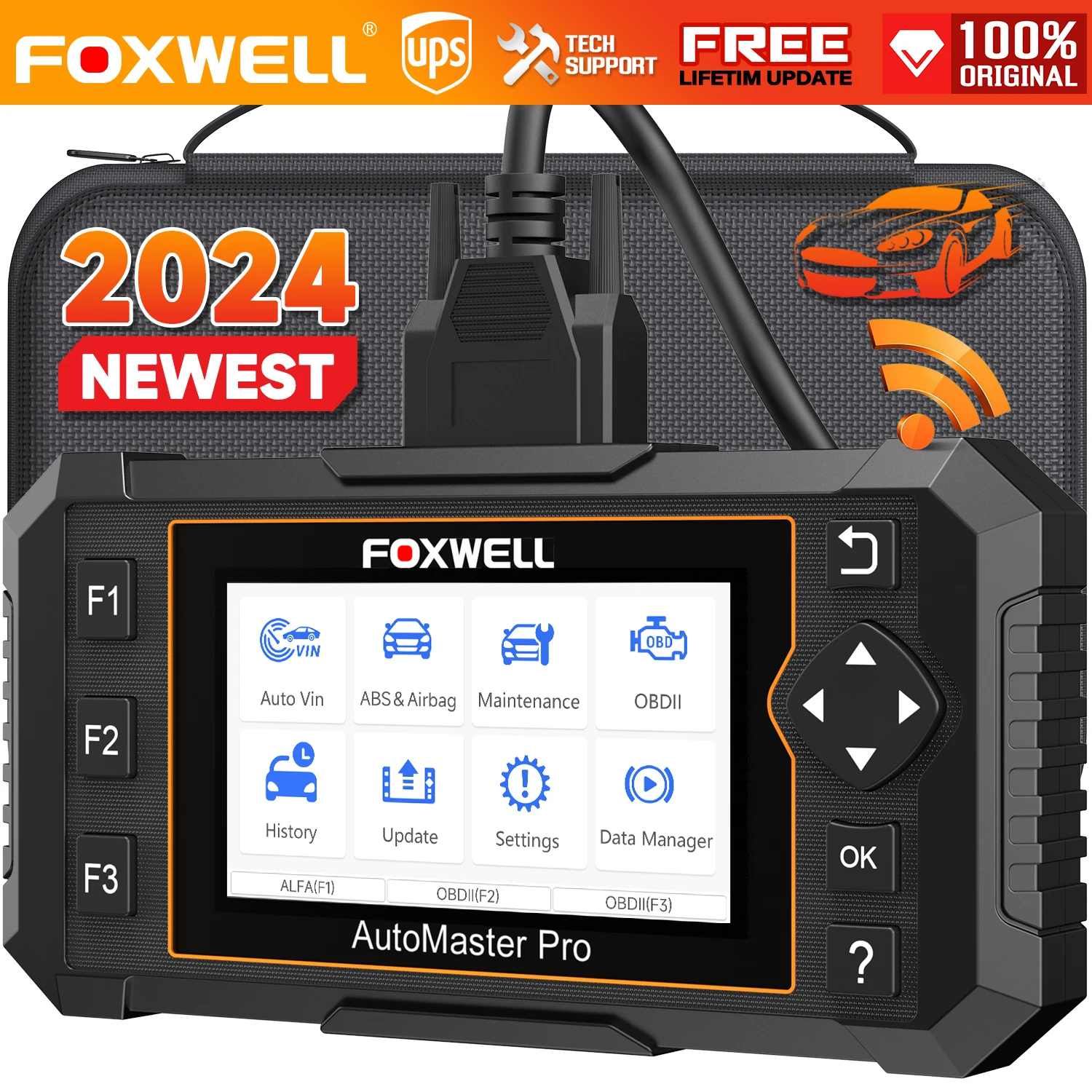 2024 Foxwell NT650 Pro OBD2 диагностические инструменты ABS SRS считыватель кодов EPB OIL 25 обслуживание автомобиля OBD2 Автомобильный сканер бесплатное обновление