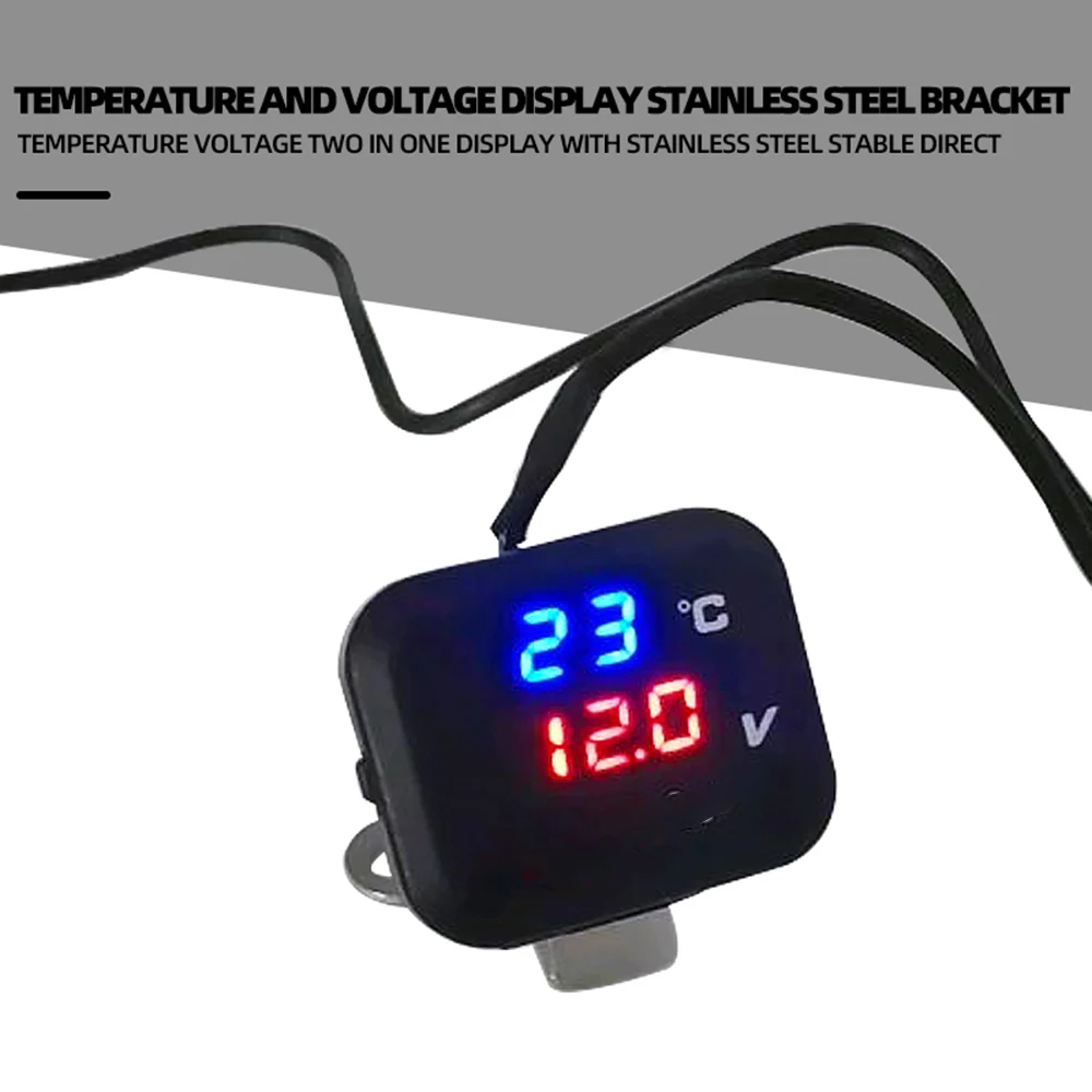 Motorcycle Parts Thermometer Voltmeter Gauge Voltage Temperature Display  With USB Charge For YAMXHA TMAX 530 NMAX XMAX PCX Vespa