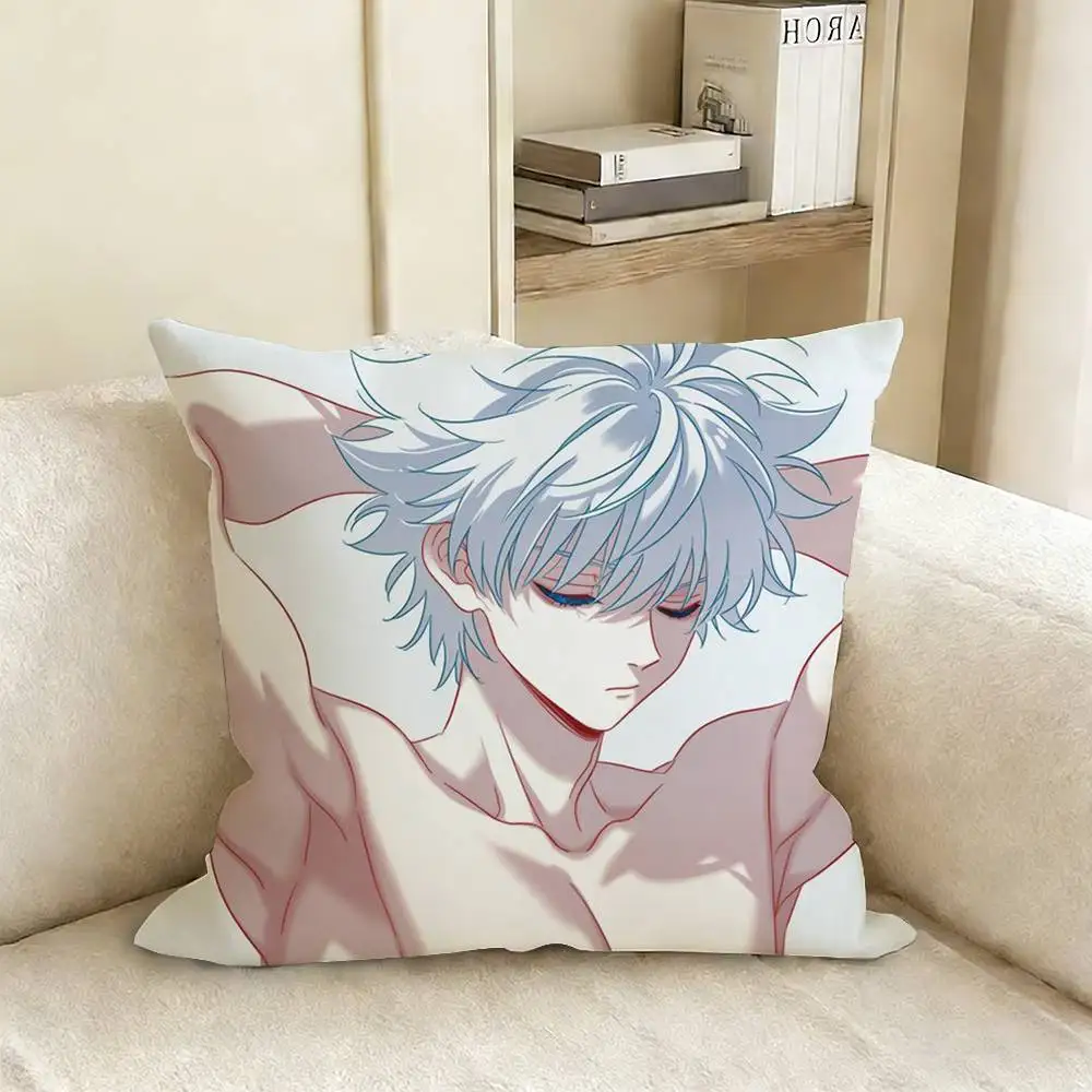 K-Killua Zoldyck H-Hunter X Hunter Quadratischer Kissenbezug in verschiedenen Größen für die Dekoration von Auto, Zuhause und Schlafzimmer – Detail 8