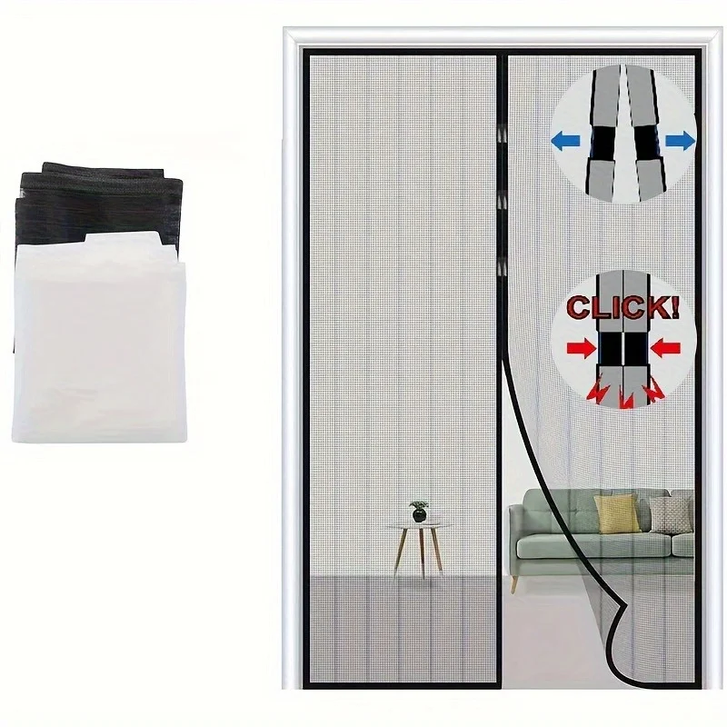 1PC Large Size Mosquito Proof Gauze Door Curtain, Encrypted Self-adhesive Door Curtain, Insect and Wind Proof