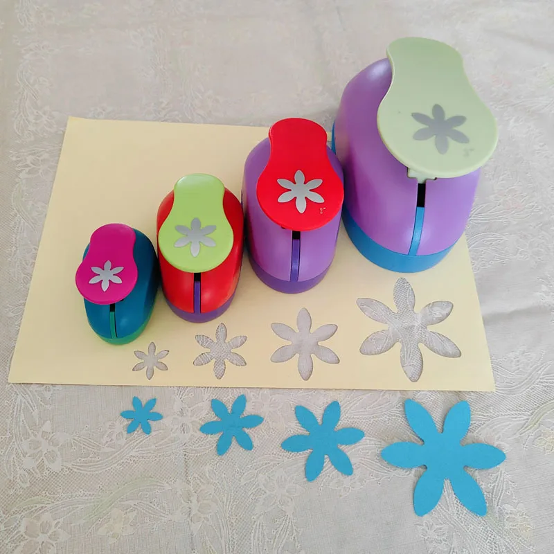 25mm 38mm 50mm 74mm Six Petal Flowers Craft Punch Set Scrapbooking School DIY Paper Cutter EVA Foam Mi Hole Punches paper cutter paper punch paper craft punch