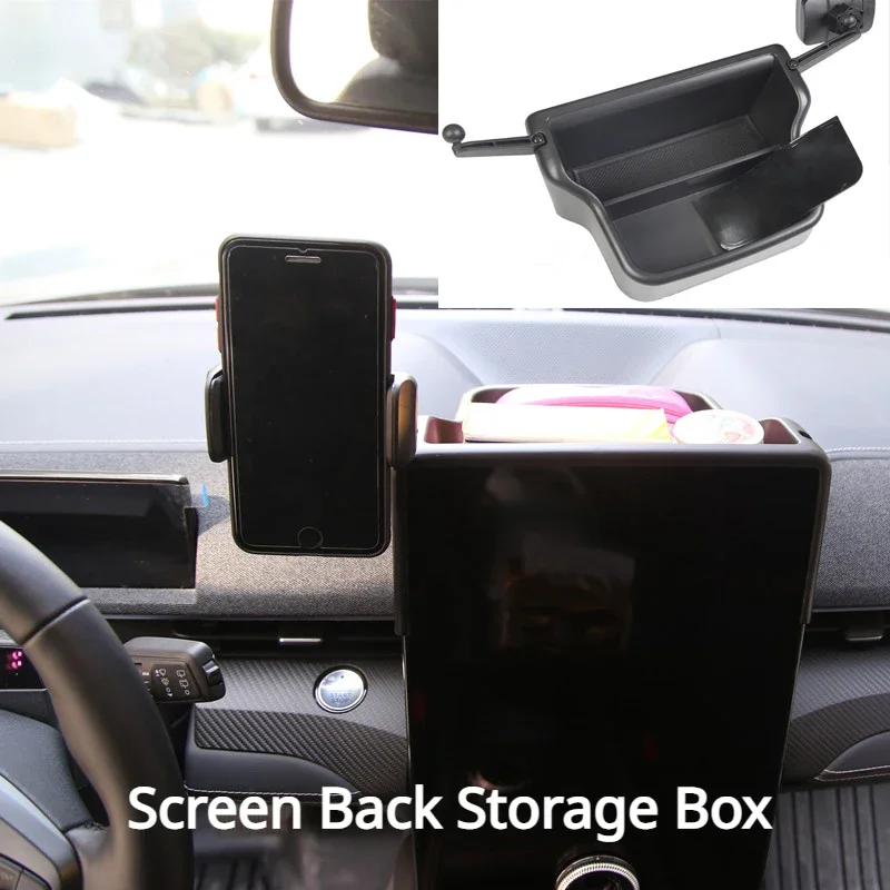 

Screen Back Storage Box for Mustang Mach-E Central Control Phone Holder Tissue Glasses Tidying Right Rudder Interior Accessories