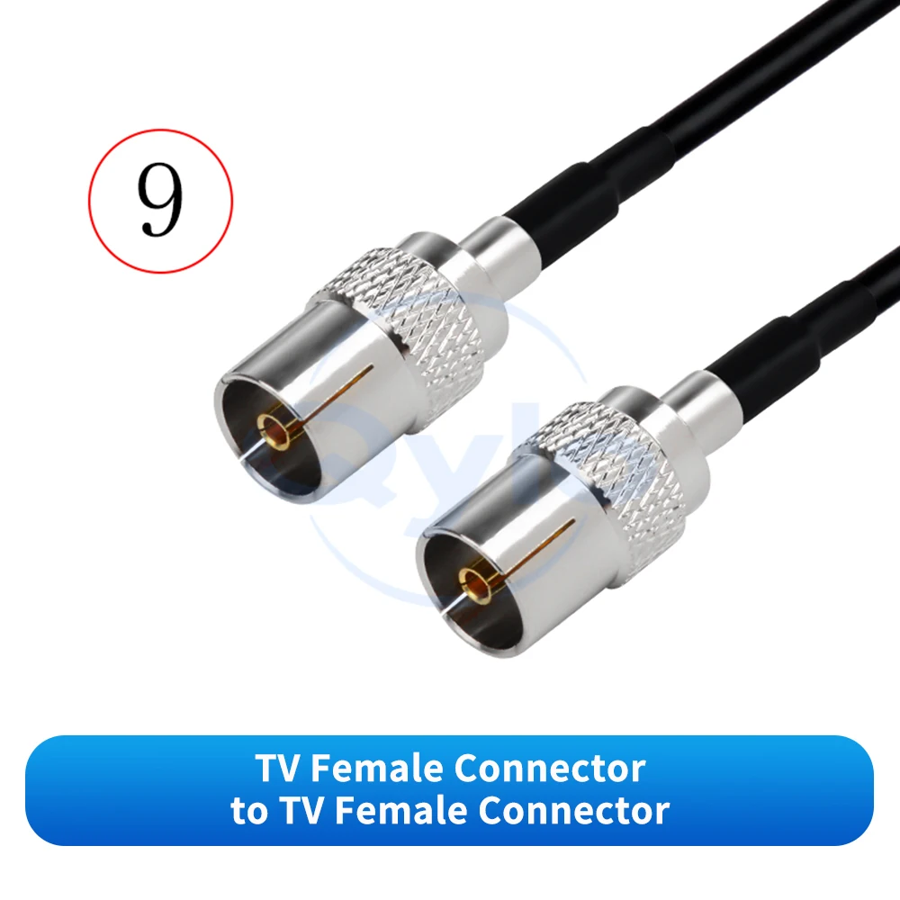 F-zu-TV-Stecker/Buchse-Adapterkabel, F-zu-TV-Verlängerungskabel, RG58, doppelt geschirmtes HF-Koaxialkabel, 0–6 GHz (1 Stück) – Detail 11