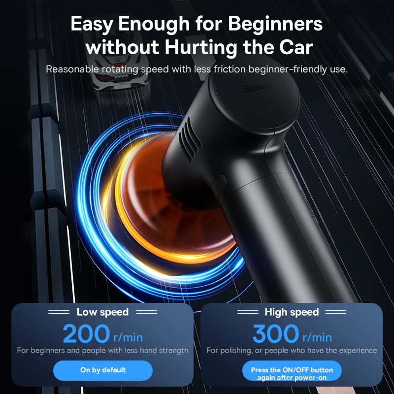 Car Polisher Baseus Car Polishing Machine Cordless Mini Electric Polisher With Adjust Speed For Car Home Wireless Polish Waxing
