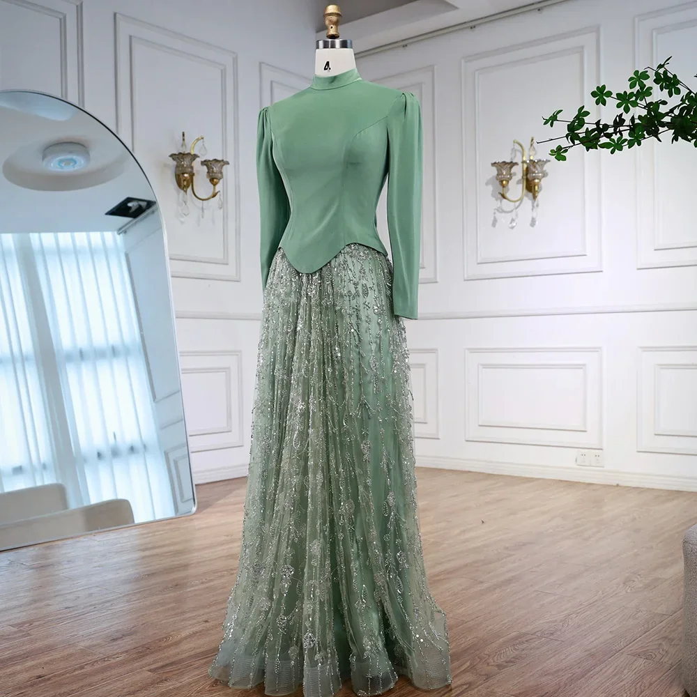 green emerald velvet dress Green & Gold Moroccan Jabador, Muslim Wedding Dress for Men main image 0
