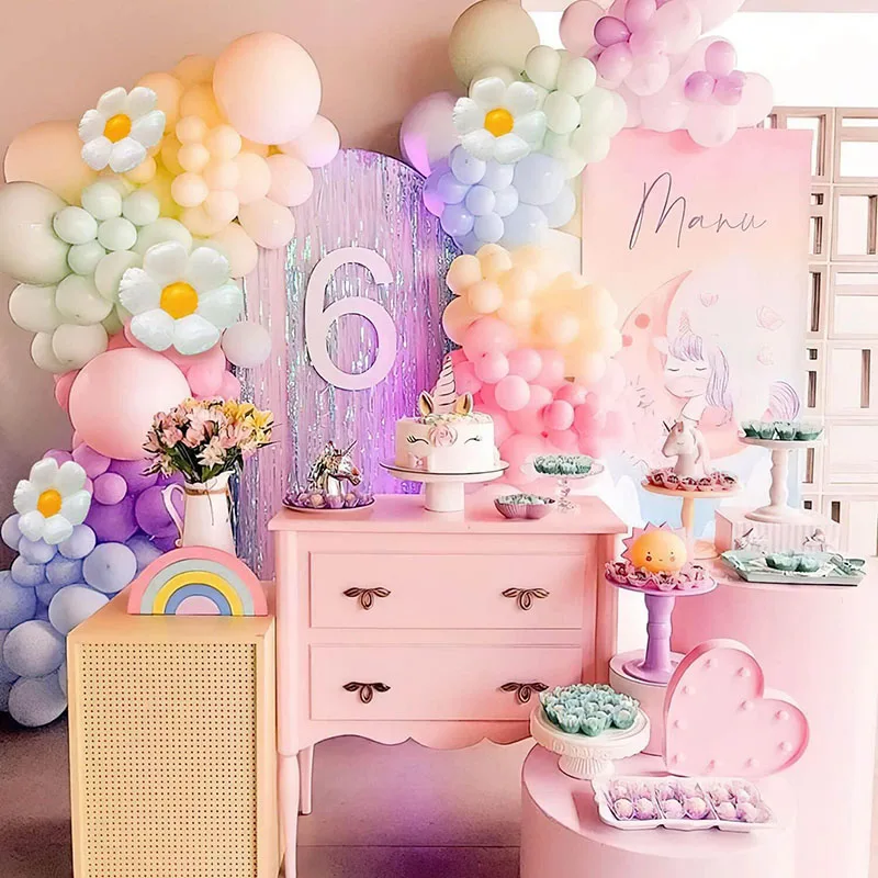 Pastel Balloon Garland Kit Daisy Balloon Garland Girls Birthday Wedding Baby Shower Daisy Theme Party Decorations birthday balloon set party balloon set birthday party decoration set balloon arch kit