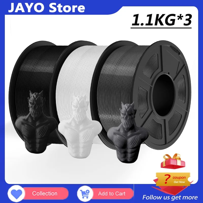JAYO3DPETGPLAPLAPLUSPrinterFilament175mm3rolls100NoBubble
