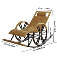 Rattan Rocking Chair Recliner Chair Adult Rocking Recliner Chair Balcony Home Leisure Rattan Elderly Lounge Chair Floor Chair 5