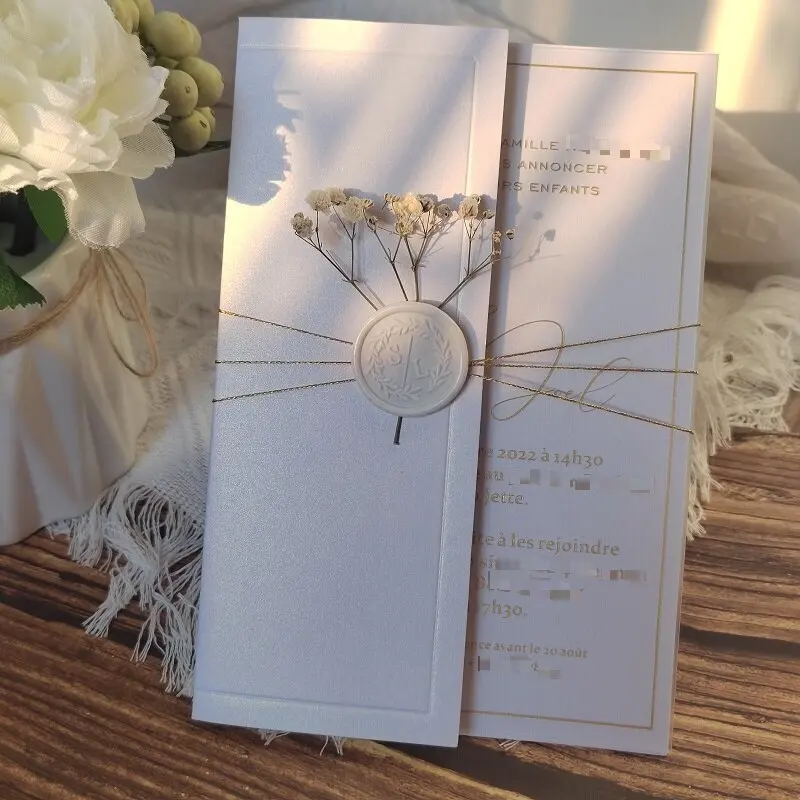 Tarjeta de invitación de boda de PVC transparente personalizada con impresión de lámina moderna elegante