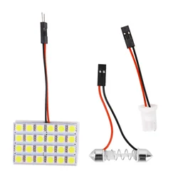 Universal LED Interior Panel Light for Car - White Trunk & Dome Illumination, 12V (24 LED 5050)