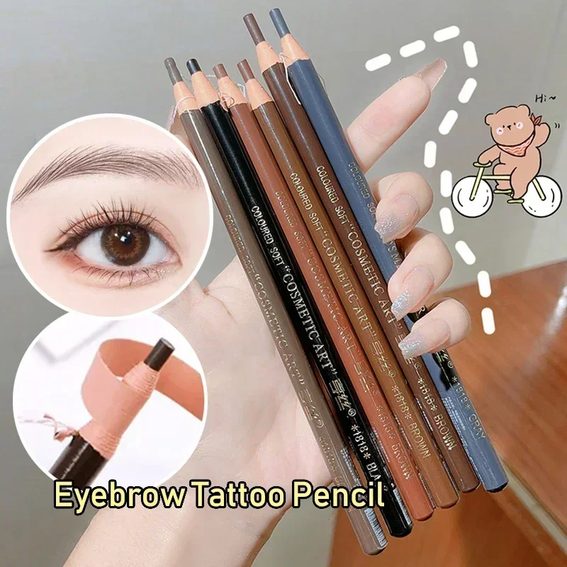 Waterproof Eyebrow Pencil Professional Women Eyes Makeup Tattoo Tint Microblading Pen Wood Natural Cosmetic Beauty Eyebrow Tool_voghion.com
