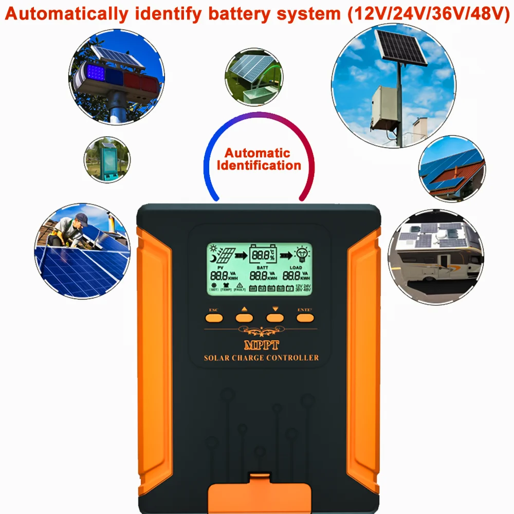 12V-48V Auto Solar Controller MPPT 30A-120A, High-Efficiency PV Regulator & Batt