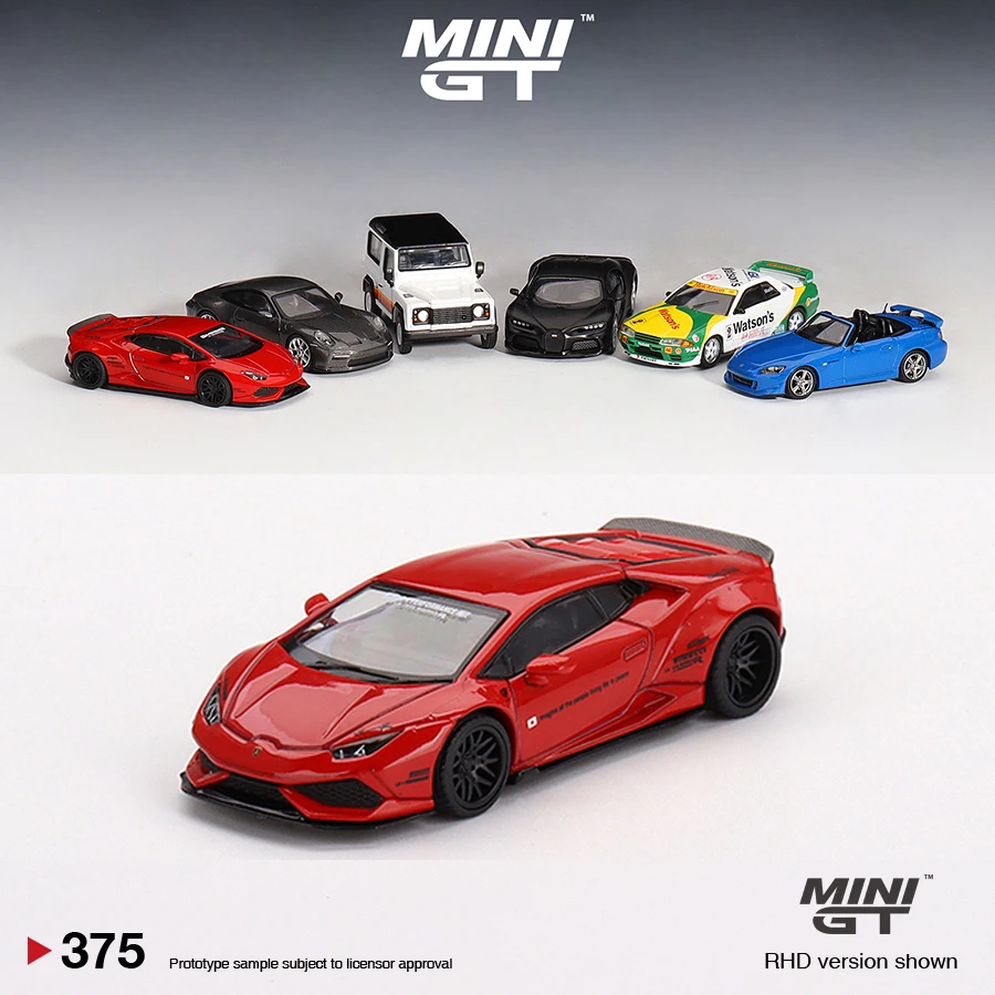 

MINI GT 1:64 Model Car LB Huracan ver 2.0 LB WORK Alloy Model Car -Red #375 LHD