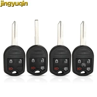 Jingyuqin Remote Car Key Shell 3/4/5 BTN Fob สำหรับ Ford Edge Explorer Ranger Expedition Mustang Escape Taurus Mazda tribute