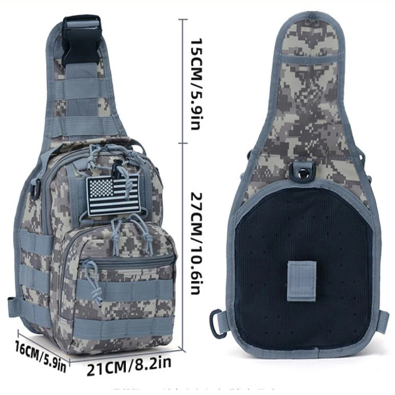 Military Tactical Shoulder Bag Army Camouflage Sling Backpack Men