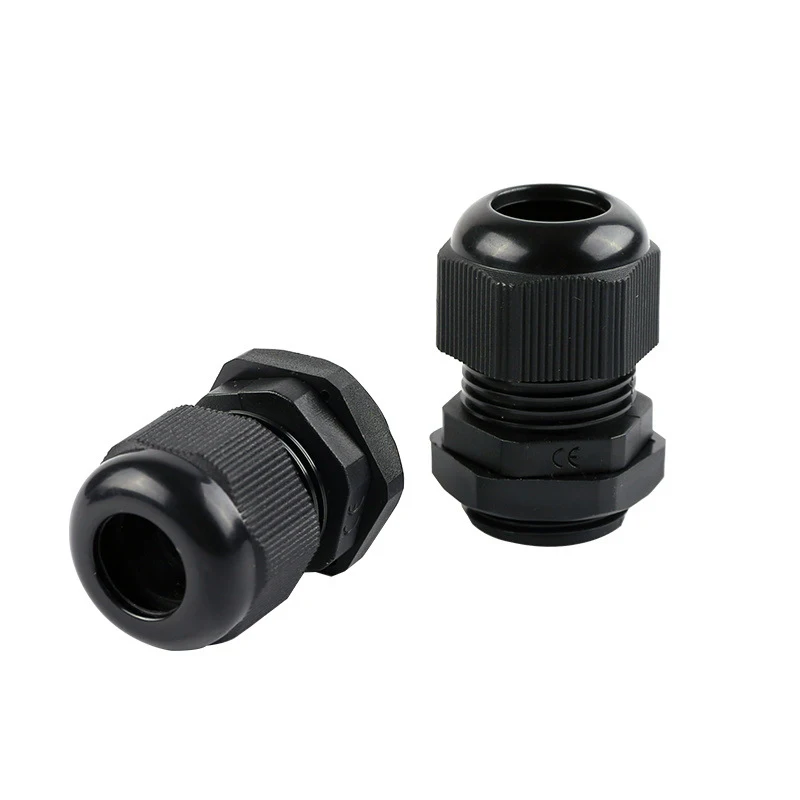 10pcs/lot IP68 M12x1.5 for 3-6.5mm M16x1.5 M20x1.5 M22 Wire Cable CE White/Black Waterproof Nylon Plastic Cable Gland Connector