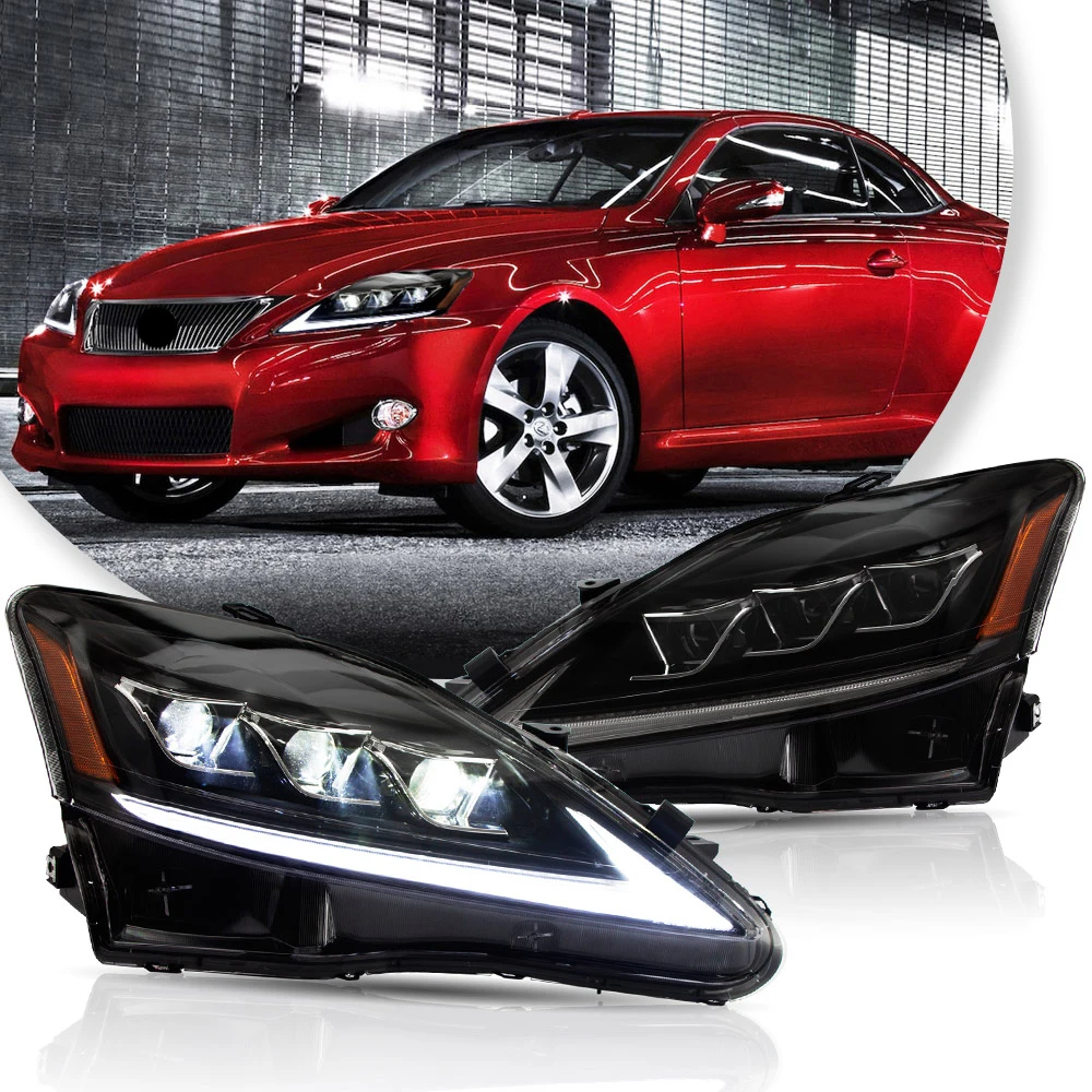 Montaż samochodów reflektorów VLAND dla LEXUS IS250 reflektor IS350 IS300 2006-2012 IS220d/IS F jasne światło lampy z ruchomym kierunkowskazem