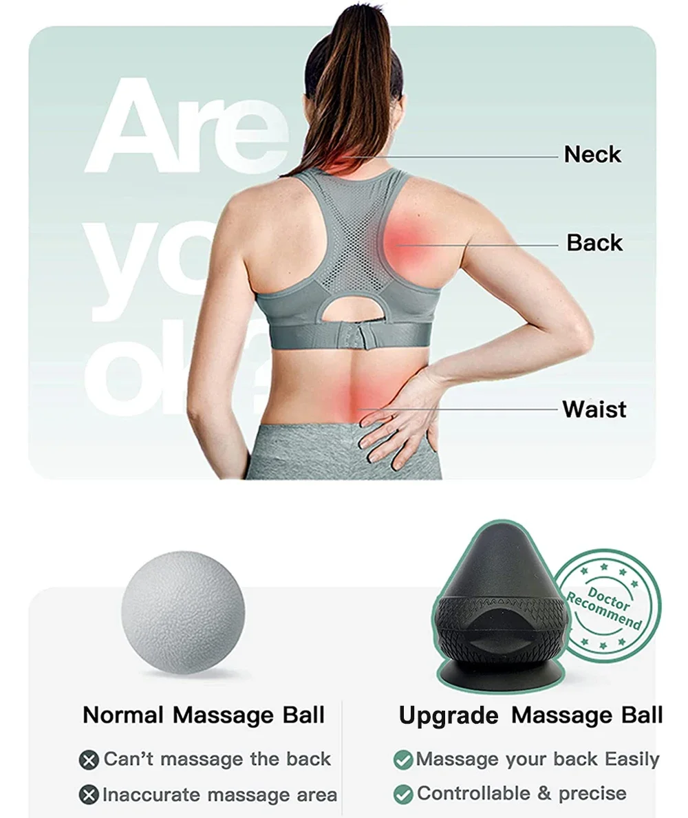 Massage Ball For Muscle Relax Physical Therapy Ball Deep Tissue Massage Yoga Fitness Suction Cup Self Back Neck Foot Massager