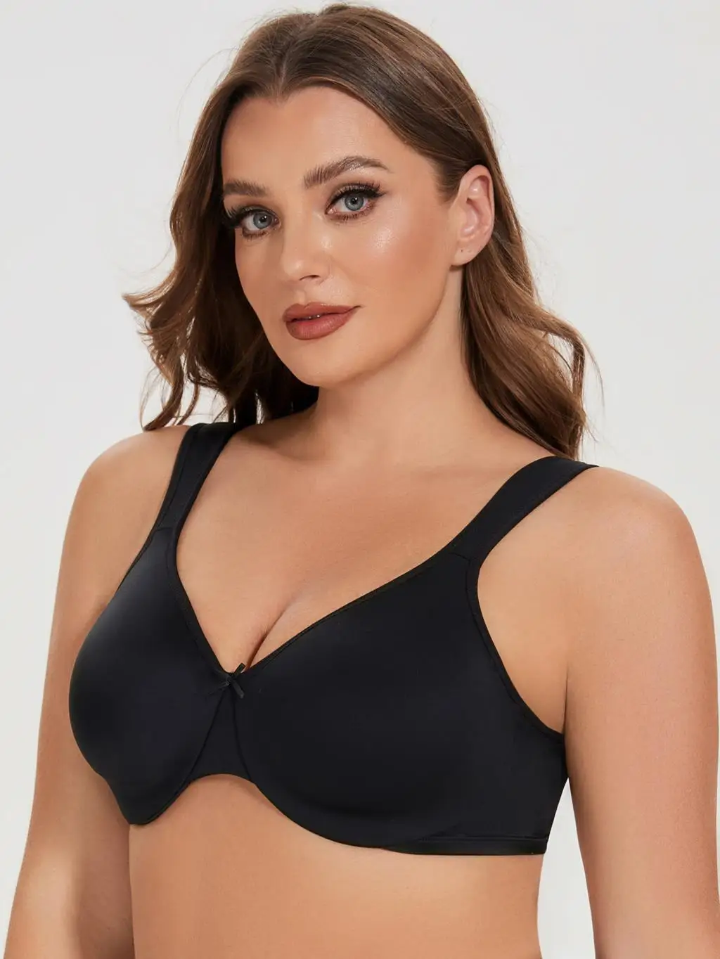 MELENECA Women's Minimizer Seamless Unlined Comfortable Plus Size Underwire Bra 5