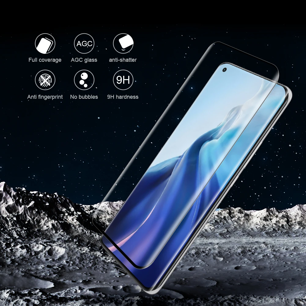 For Xiaomi Mi 11 Nillkin 3D CP+ MAX Screen Protector Anti-glare 9H Explosion-Proof Full Coverage Tempered Glass Screen Film