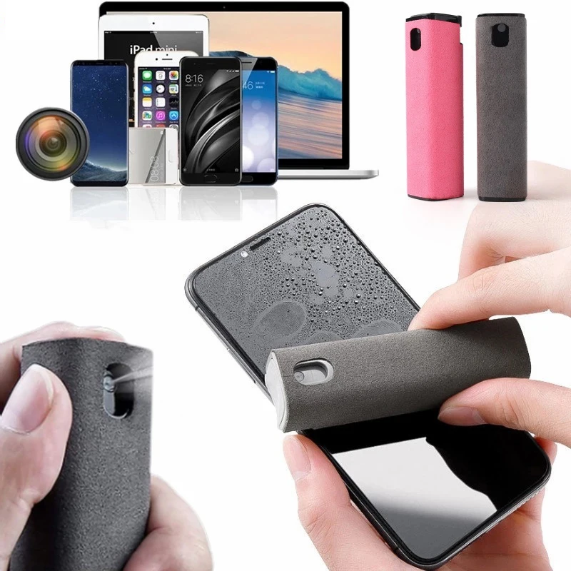 Screen Cleaning Set 2in1 Mobile Phone Screen Cleaner Spray Computer Screen Dedusting Microfiber Cloth Set Cleaning Items