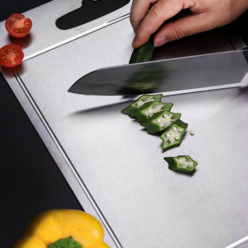 Tiartisan 2mm Thickened Pure Titanium Kitchen Cutting Board Outdoor Camping Double-Sided Ultralight Sturdy Chopping Board