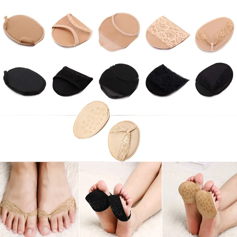 6 Pairs Toe Cover Socks Sponge High Heels Half Yard Pad Invisible Non