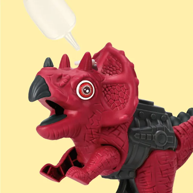 Dinosaur sound fire spray gun Tyrannosaurus Rex Triceratops sound light summer outdoor disinfection safe gun kids toy portable 4