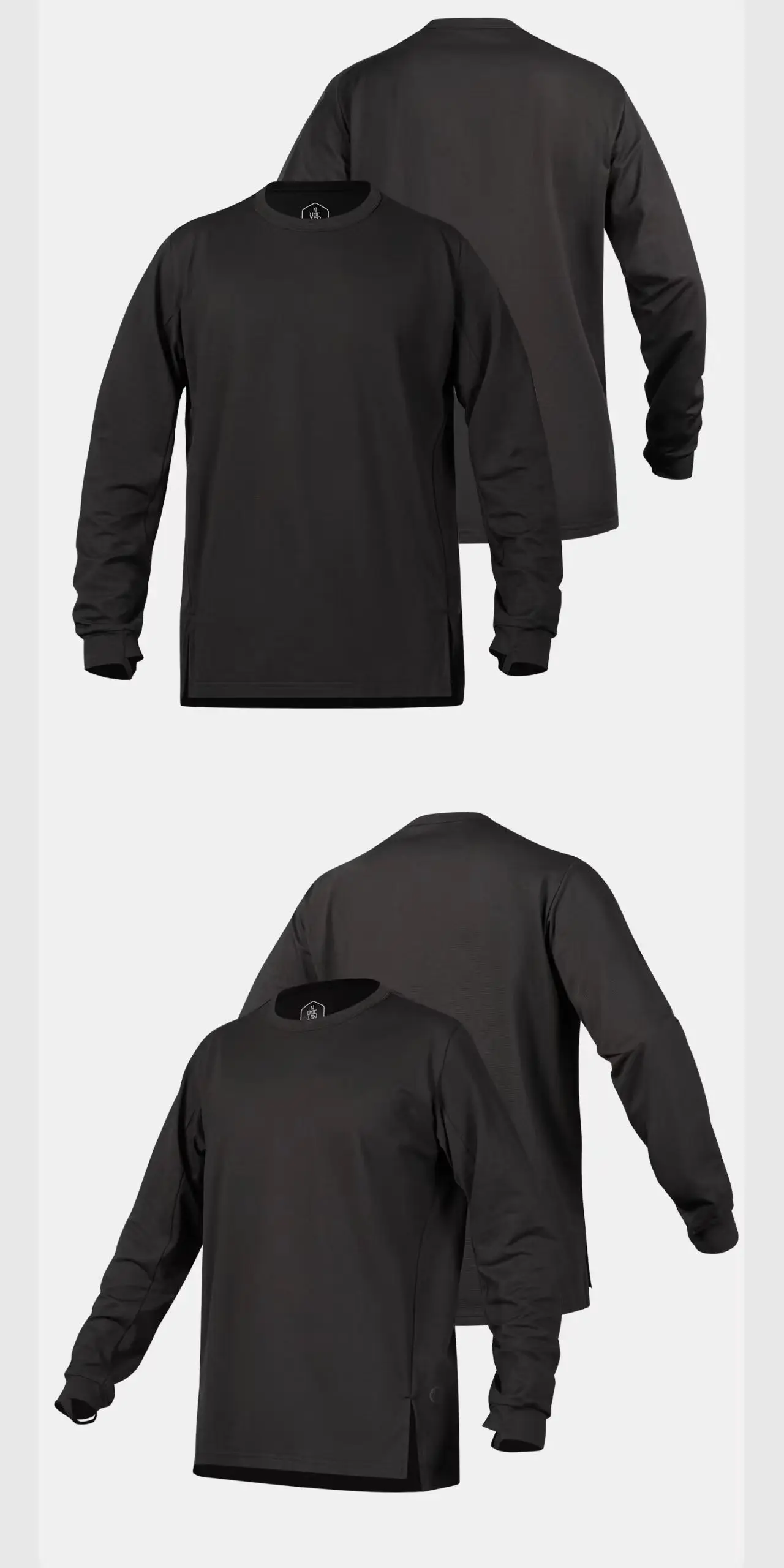 Nosucism 25aw Split hem quick dry longsleeve shirt ergonomic silhouette lightweight breathable fabric techwear -