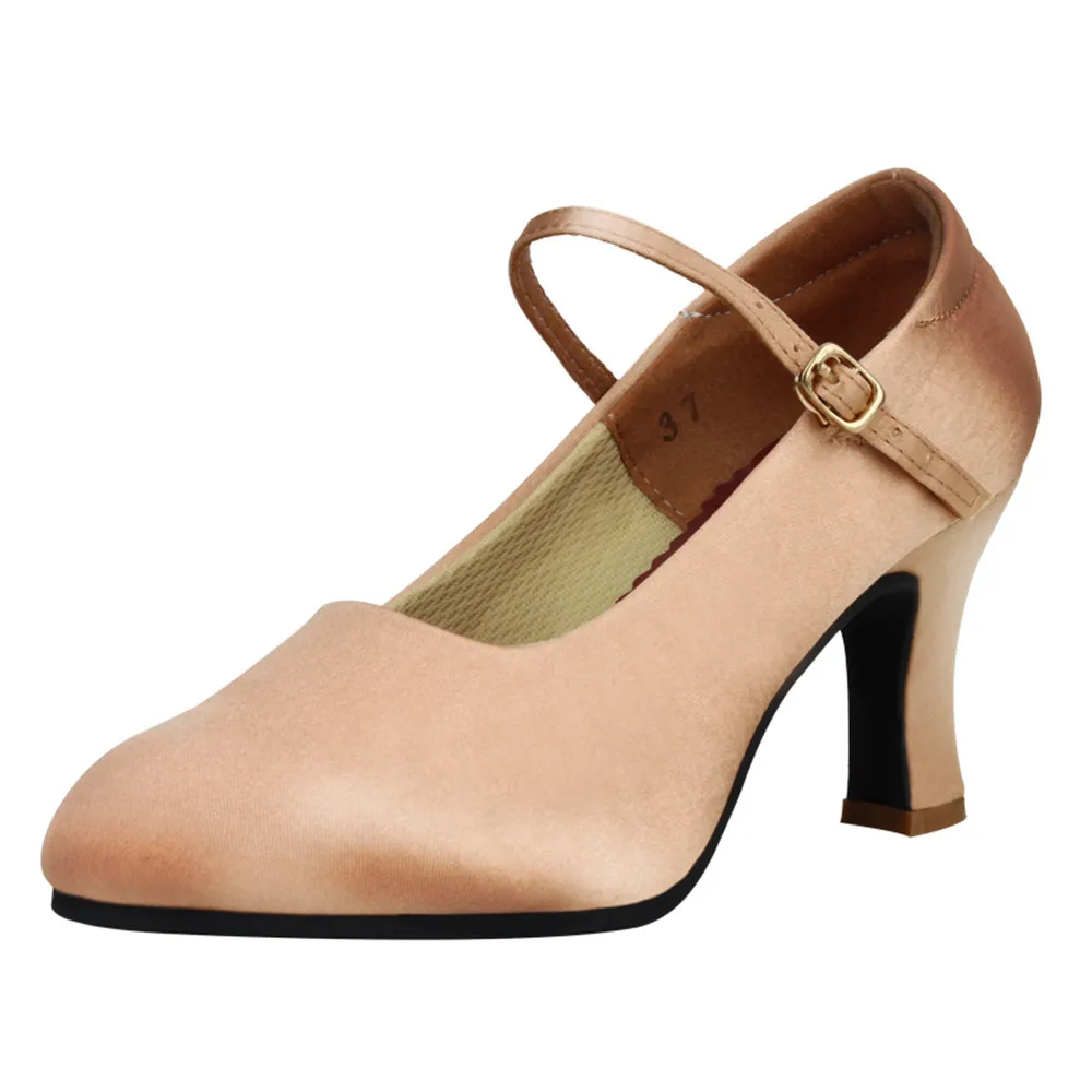Dance Shoes Latin Woman Standard Ballroom Dancing Shoes Satin 3.5cm/5cm/7cm High Heel Modern Quickstep Foxtrot Waltz Shoes 6