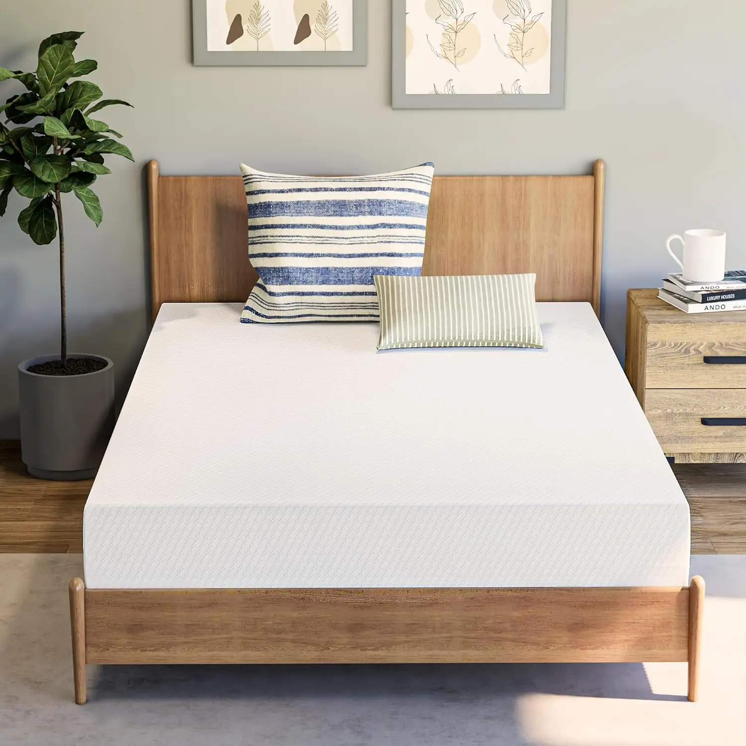 8 Inch Twin Cooling Gel Memory Foam Mattress Medium Firm CertiPUR-US Enhanced Pressure Relief Removable Soft Cover