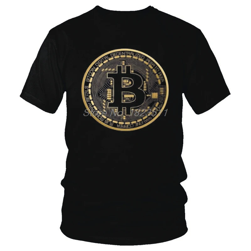 Bitcoin Gold T Shirt Men Short Sleeve Cotton T-shirts Cryptocurrency Crypto Currency Geek Tee Tops Novelty Tshirts Gift Idea