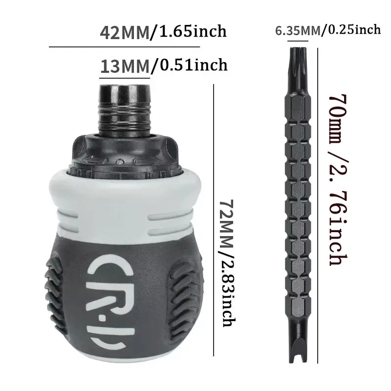 Ratchet Screwdriver Set 13 in 1 Short Shaped Radish Head High Hardness Labor-saving Multi-functional Dual-purpose
