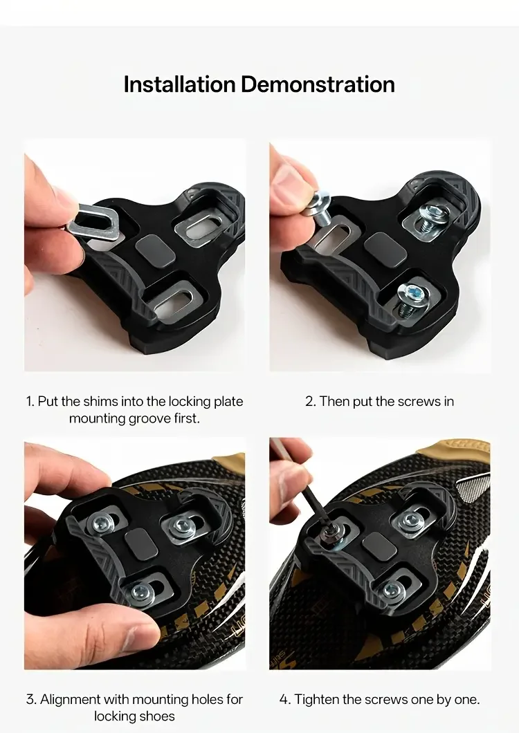 Rennrad Selbstverriegelnde Pedalplatten 4,5 Grad 0 Grad 9 Grad Kompatibel mit LOOK KEO Cleat Verriegelungssystem – Detail 7