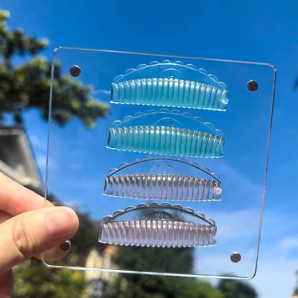 4쌍 재사용 가능 실리콘 3D 속눈썹 펌 라미네이션 패드 속눈썹 리프팅 롯드 키트 속눈썹 컬러 어플리케이터 도구