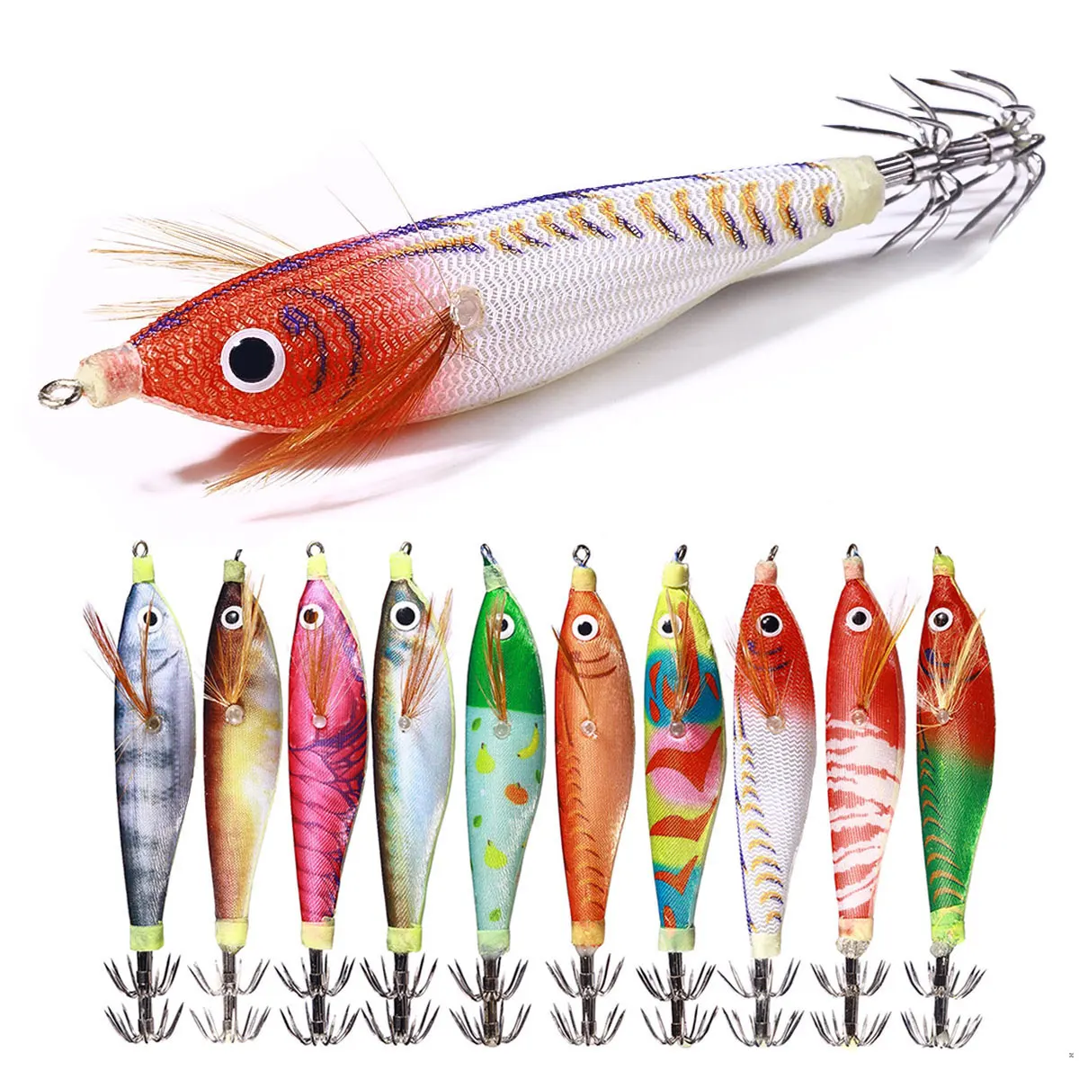 Leurre de pêche - SALALIS - Calmar lumineux UV - 15,3 cm - 60g - 3D