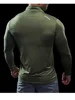 Men Stand Collar Zipper T-shirt Gym Running Training Fitness Bodybuilding Sport Top Quality Elastic Long Sleeve Tight Tops Tees 6