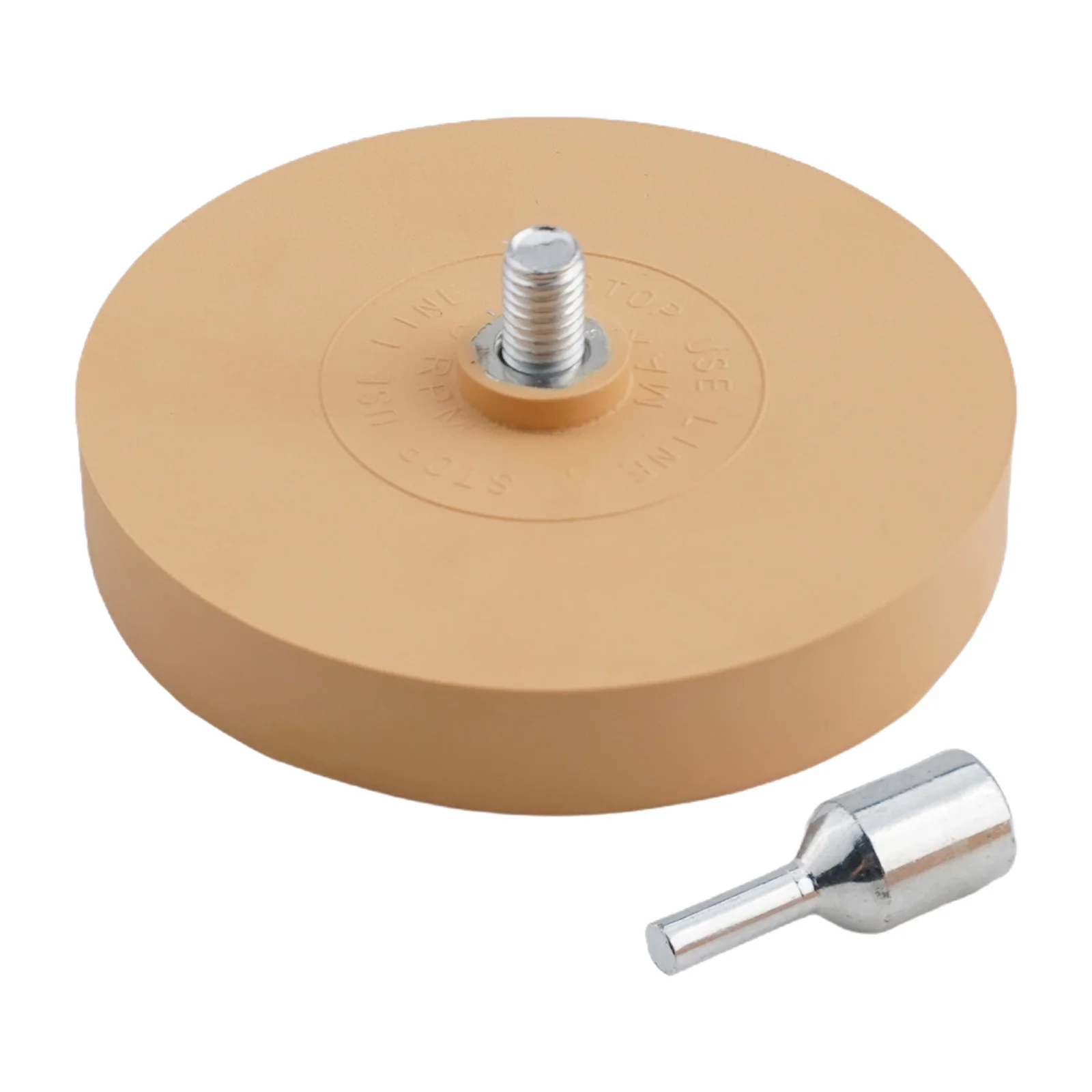 Secure and Easy to Use 88mm Rubber Eraser Caramel Wheel with Drill Arbor Attachment Smooth Stripe Removal Process